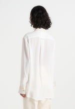 Mya - Crochet Detail Georgette Shirt - White