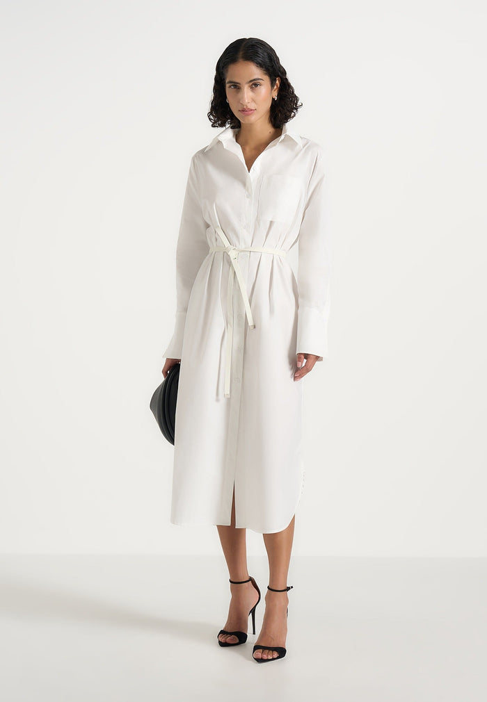 isa-belted-cotton-midi-shirt-dress-white