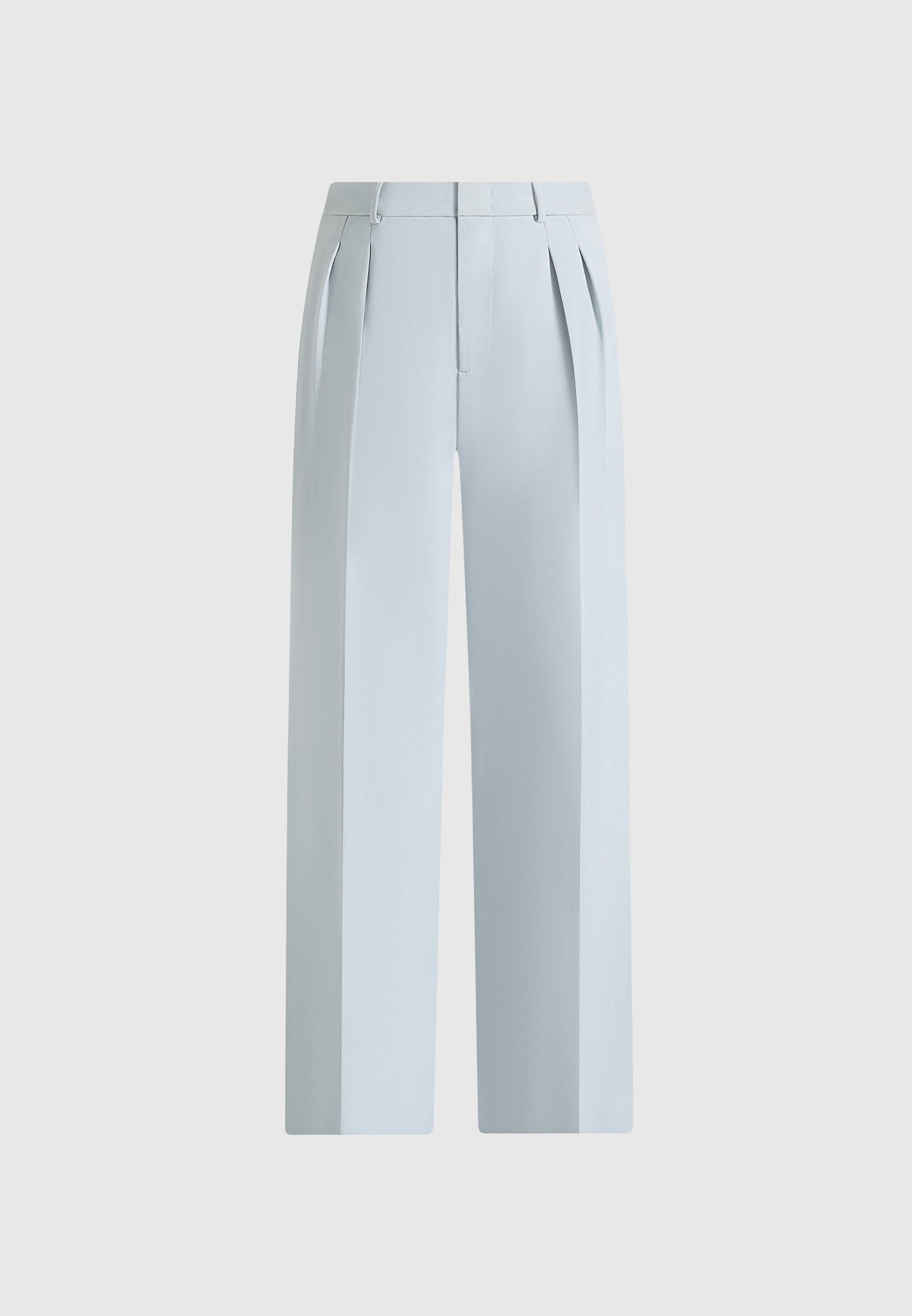 Julie - Tailored Twin Pleat Pants - Pale Blue