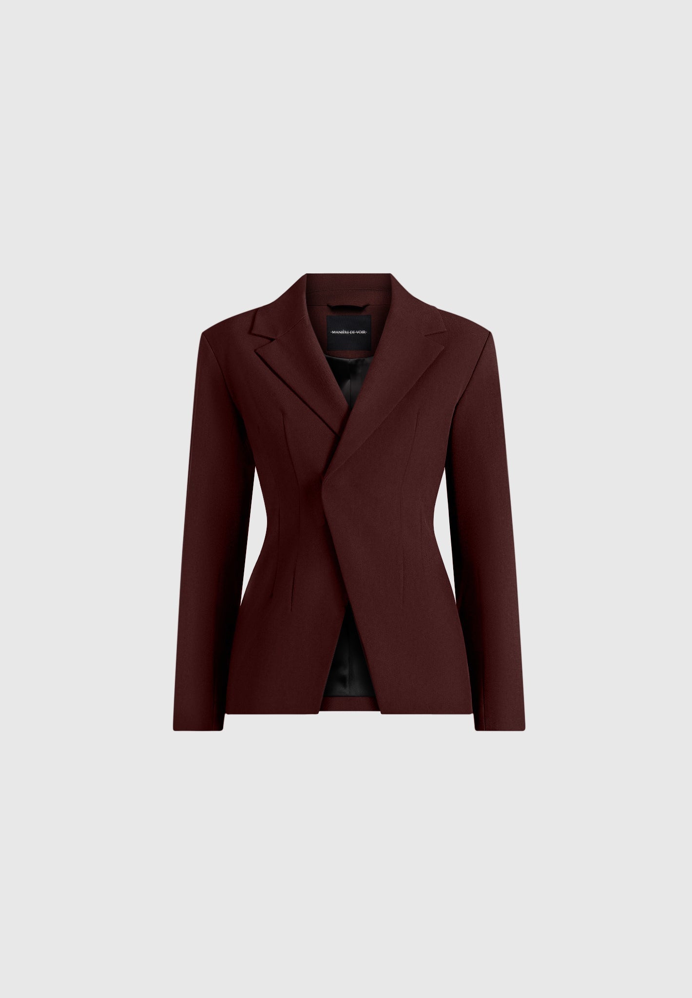 Beatrice - Tailored Cinched Blazer - Wine Red