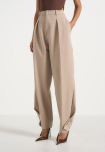 Sophie - Twist Leg Tailored Pants - Beige