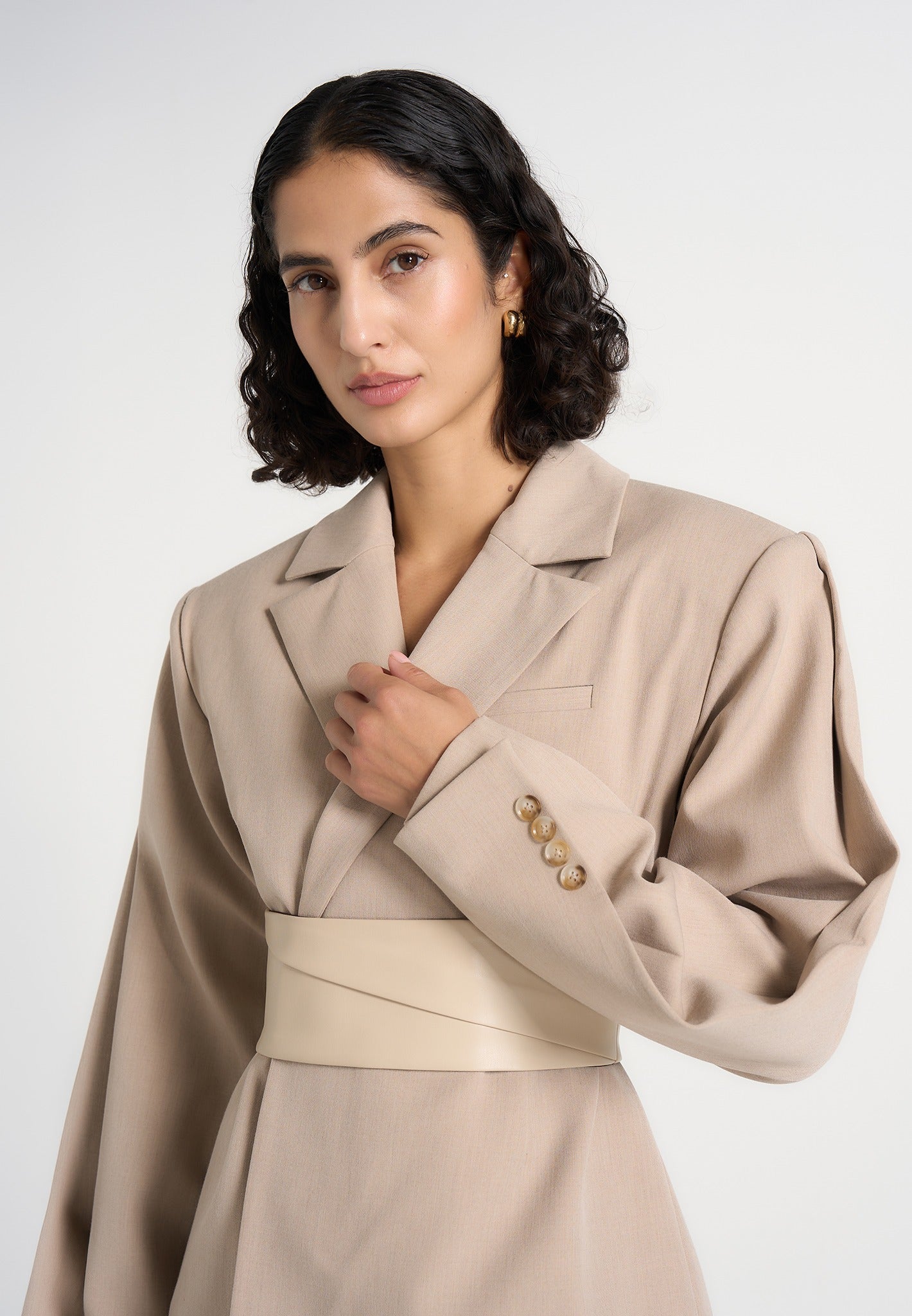 marie-twist-sleeve-tailored-blazer-with-belt-beige