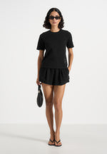 sh002-gathered-waist-cotton-shorts-black
