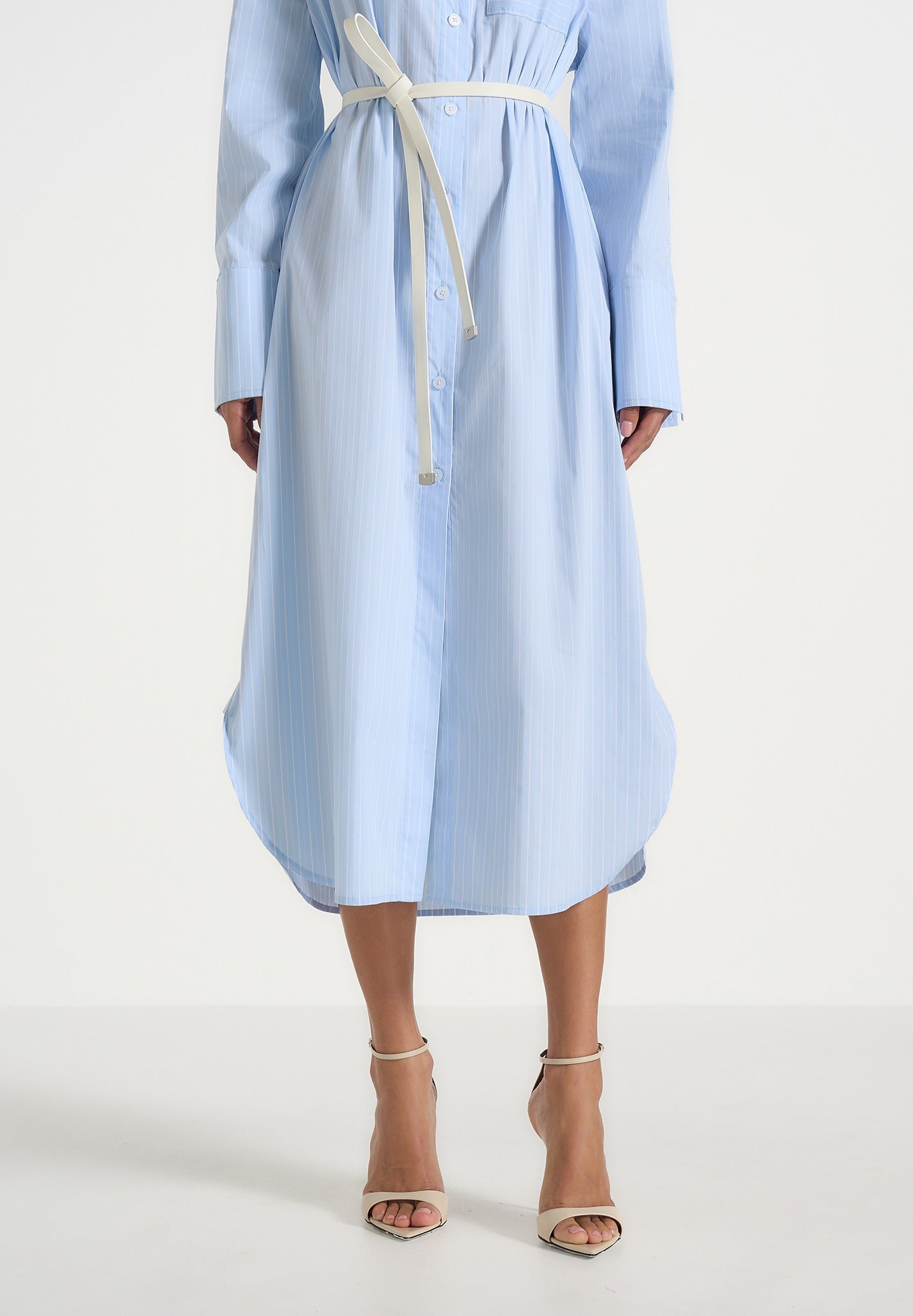 isa-belted-pinstripe-cotton-midi-shirt-dress-pale-blue