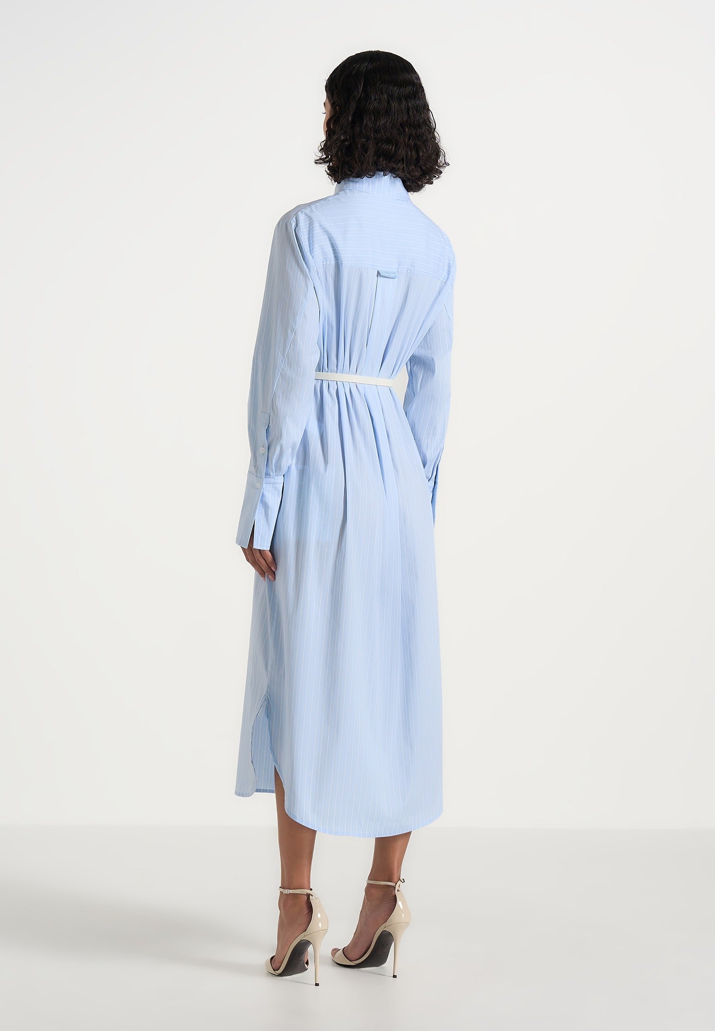 isa-belted-pinstripe-cotton-midi-shirt-dress-pale-blue