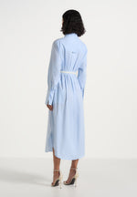 isa-belted-pinstripe-cotton-midi-shirt-dress-pale-blue