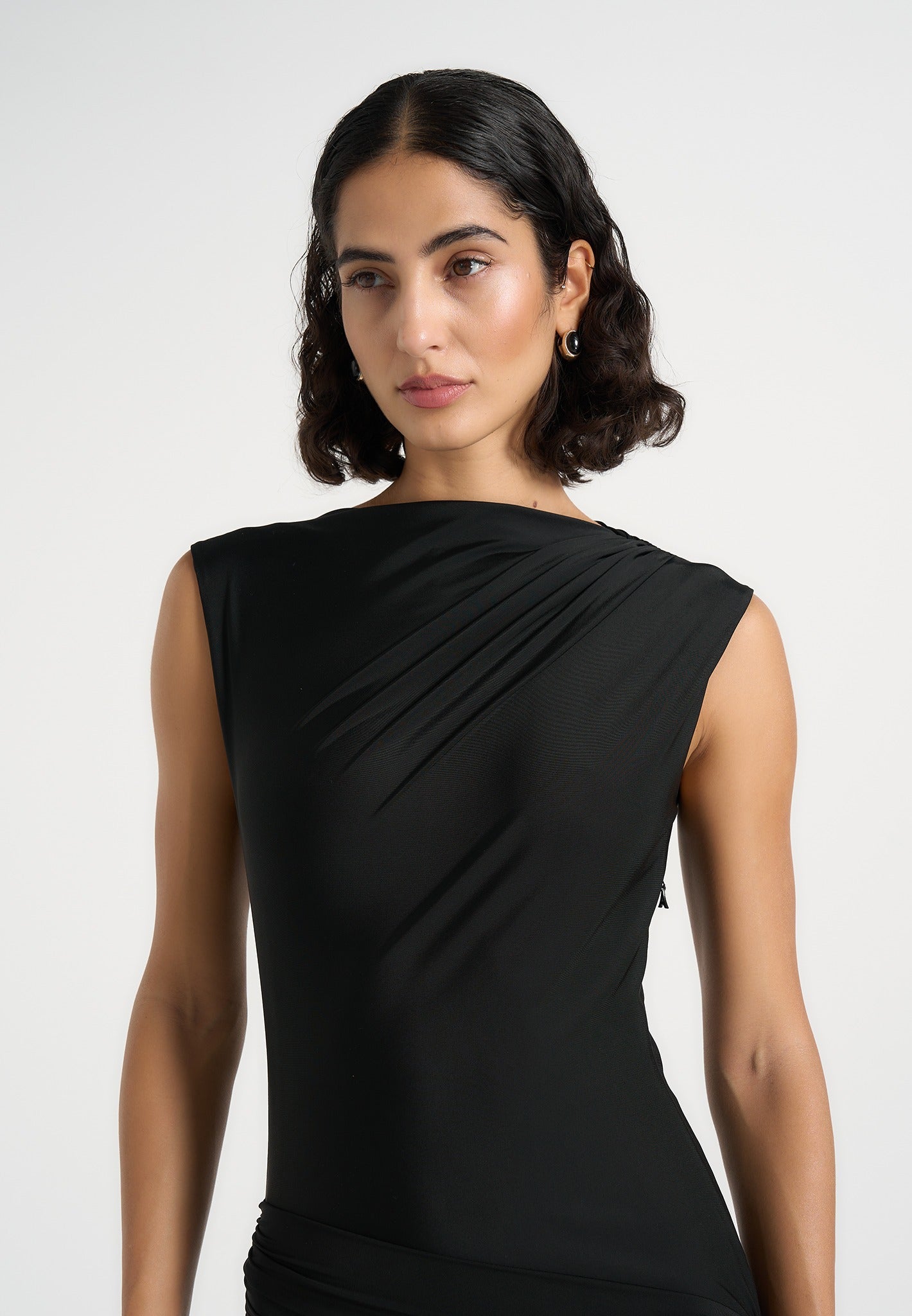 anouk-cap-sleeve-ring-detail-drape-mini-dress-black