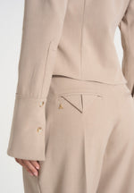 Sonia - Tailored Cinch Shirt - Taupe