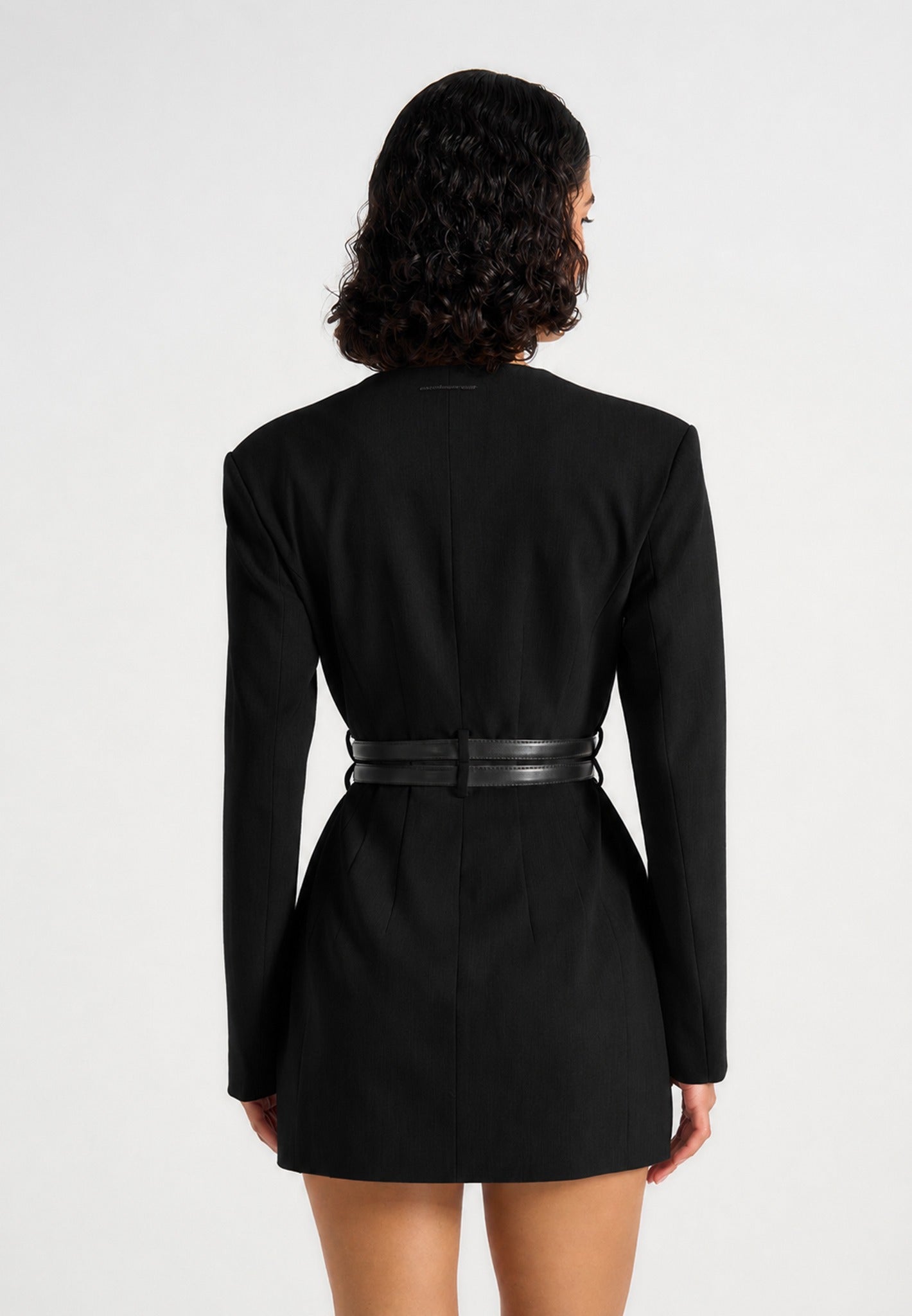 sierra-double-breasted-belted-blazer-dress-black