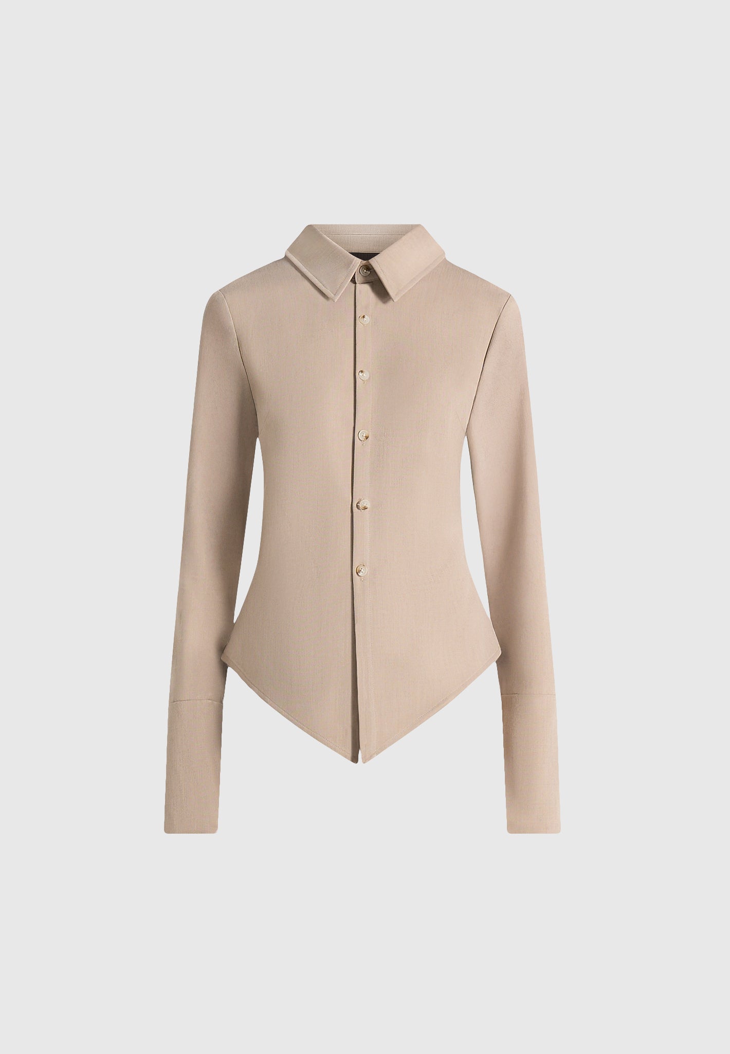 Sonia - Tailored Cinch Shirt - Taupe