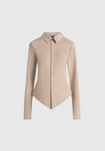 Sonia - Tailored Cinch Shirt - Taupe
