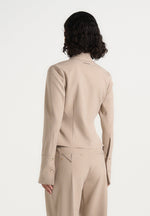 Sonia - Tailored Cinch Shirt - Taupe