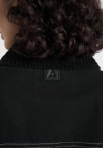 Nino - Clasp Detail Contrast Stitch Gabardine Jacket - Black