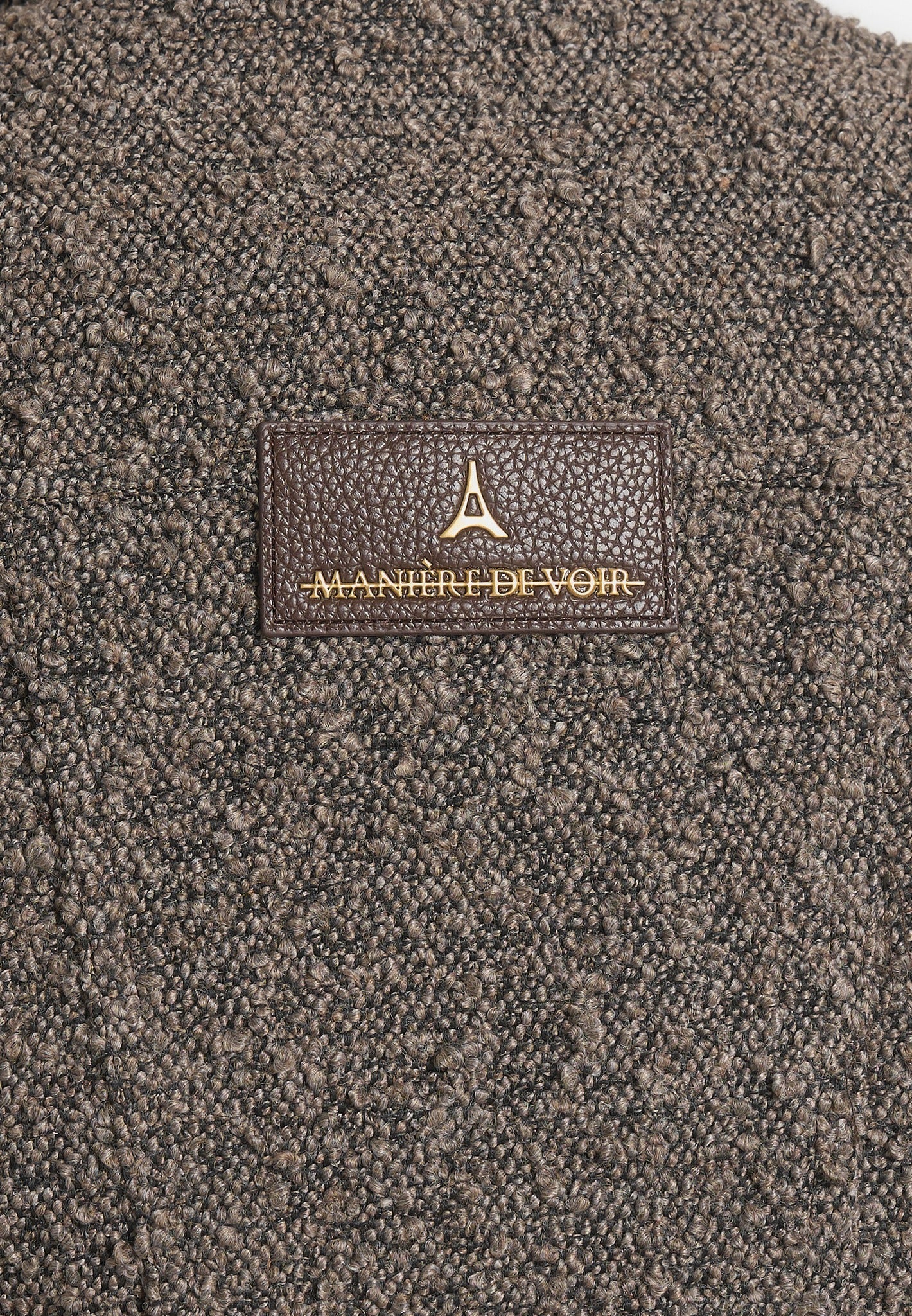 Catherine - Cropped Boucle Denim Jacket - Brown