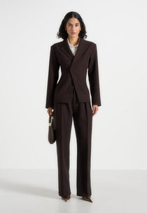 Beatrice - Tailored Cinched Blazer - Dark Brown