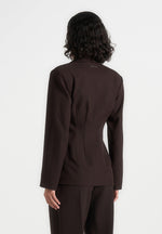 Beatrice - Tailored Cinched Blazer - Dark Brown