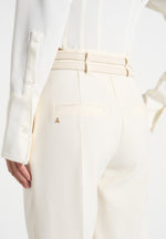 Pascale - Tailored Twin Belt Pants - Off White