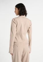Sonia - Tailored Cinch Shirt - Taupe