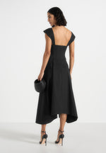 faith-cap-sleeve-corset-cotton-midi-dress-black