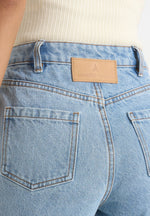 Frida - Eiffel Detail Straight Leg Denim Jeans - Mid Blue