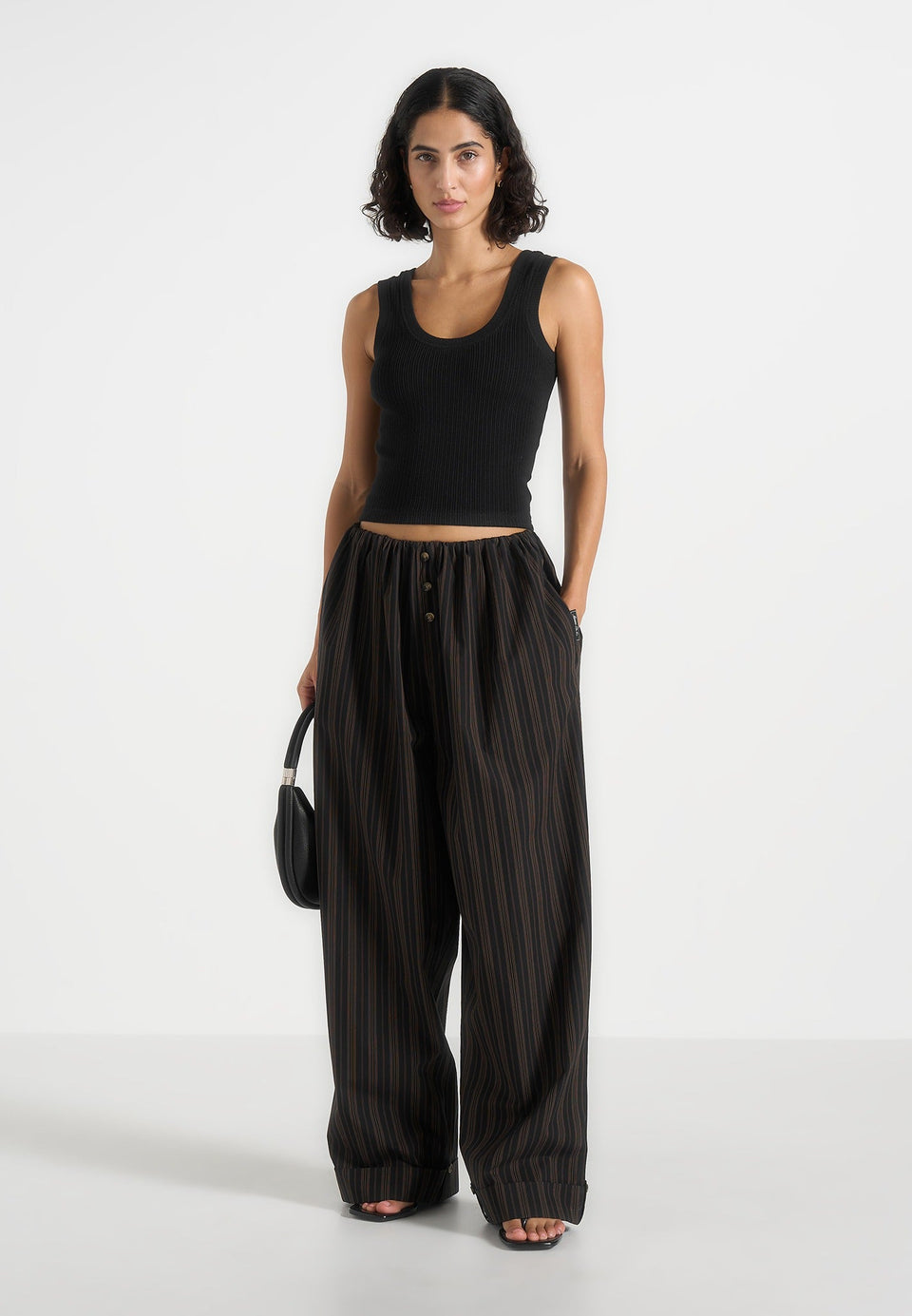 ivanna-elasticated-wide-leg-striped-cotton-trousers-black-brown