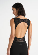 Rhonda - Open-Back Lace Bodysuit - Black