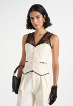 Veronica - Lace Tailored Corset Waistcoat - White