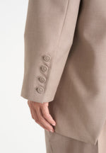 Elena - Oversized Open Back Tailored Blazer - Taupe