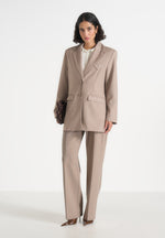 Elena - Oversized Open Back Tailored Blazer - Taupe