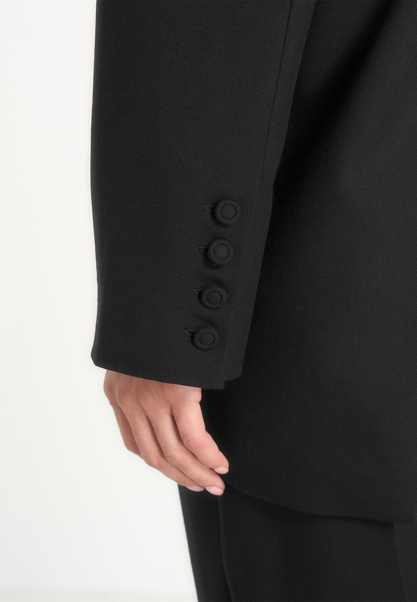 Elena - Oversized Open Back Tailored Blazer - Black