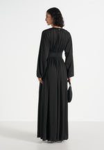 ivana-modest-pleated-cinch-maxi-dress-black