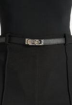 Quinn - High-Waisted Belted Fit & Flared Trousers - Black