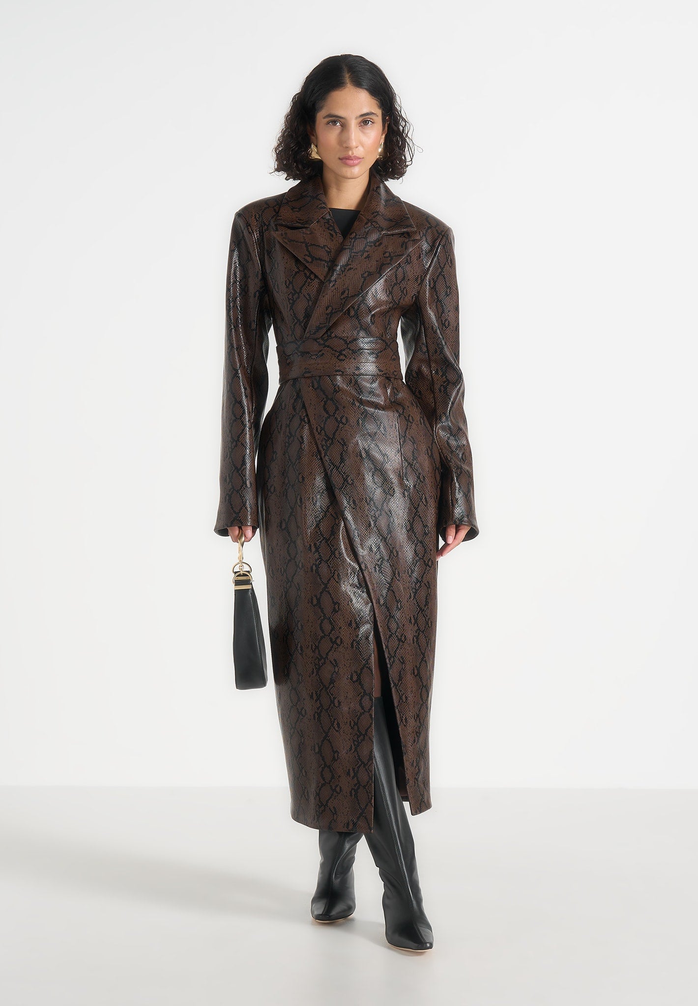 esma-python-asymmetric-coat-with-cinch-belt-brown