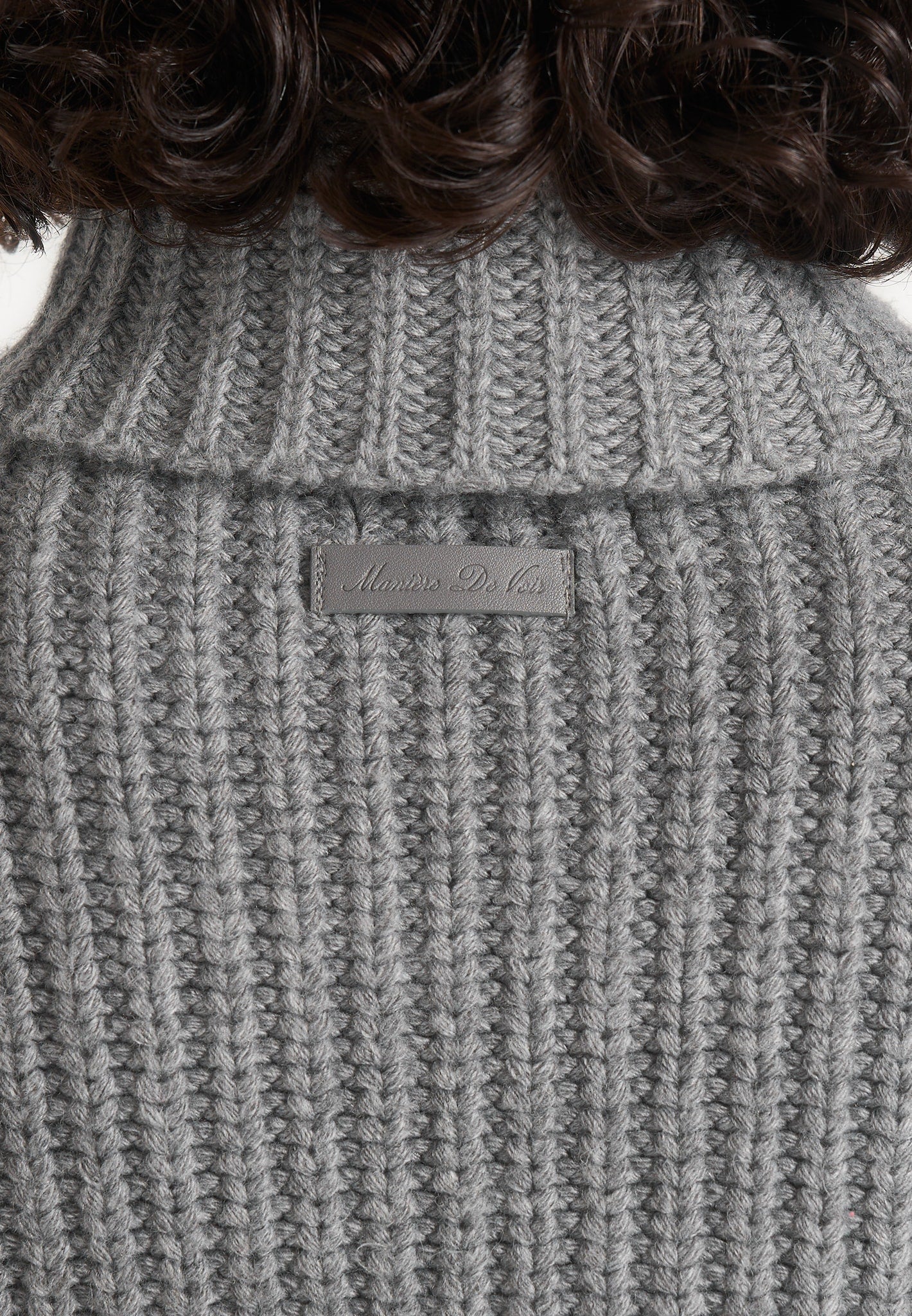 Amaya - Roll Neck Knit Jumper With Cuffs - Grey