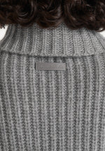 Amaya - Roll Neck Knit Jumper With Cuffs - Grey