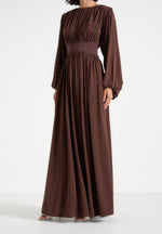 ivana-modest-pleated-cinch-maxi-dress-brown