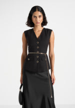 nahla-chain-belt-waistcoat-satin-maxi-dress-black