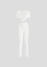 Knitted Backless Jumpsuit - Off White