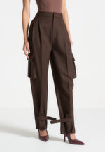 tailored-pleated-cargo-trousers-brown