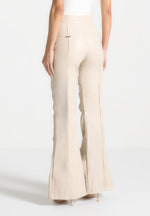 vegan-leather-ruched-trousers-beige