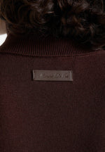 Madeline - Wool-Blend Turtleneck Knit Bodysuit - Brown