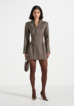 Lacey - Tailored Blazer Dress With Reversible Corset - Brown