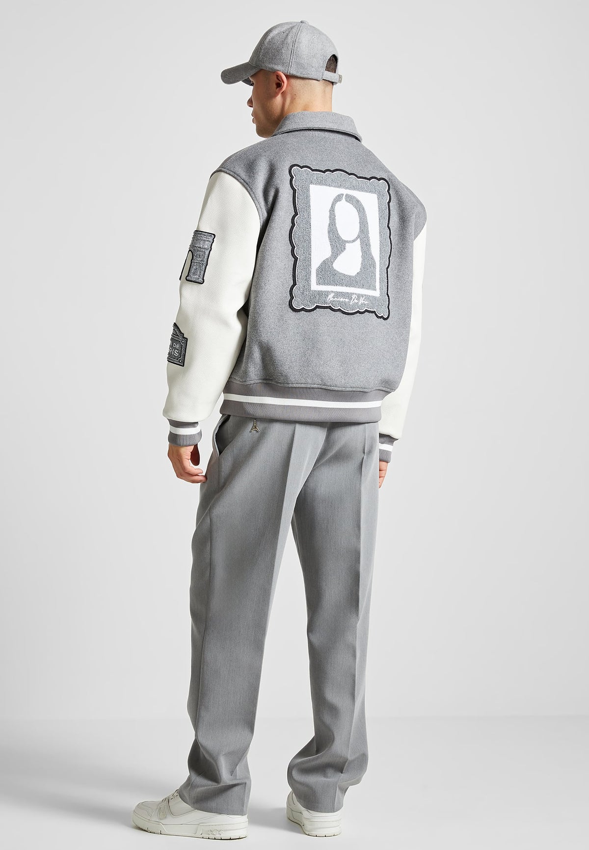 Mona Lisa - Wool Blend Varsity Jacket - Grey