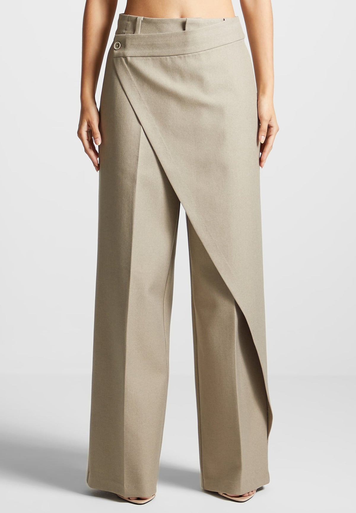 Colette - Wrap Tailored Pants - Beige