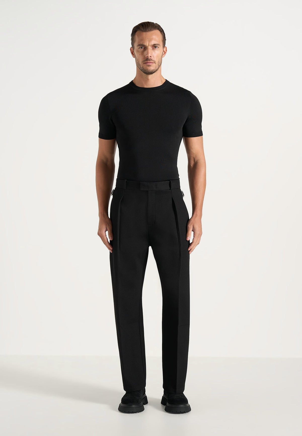 Dorian - Pleated Tailored Trousers - Black