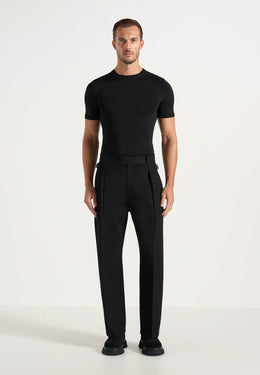 Dorian - Pleated Tailored Trousers - Black