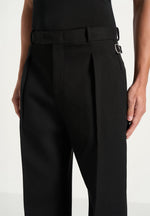 Dorian - Pleated Tailored Trousers - Black