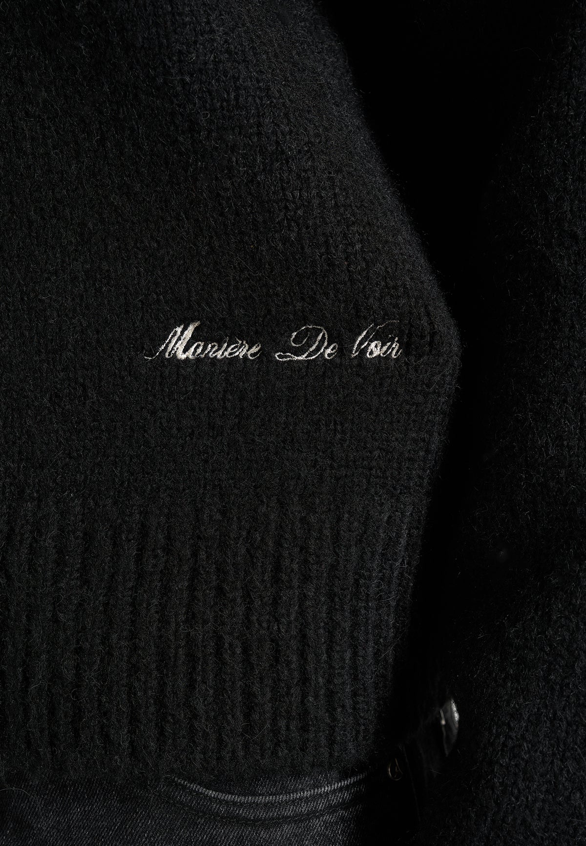 KW001 - Brushed Wool Knit Signature Jumper - Black