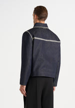 Alex - Whipstitch Boxy Denim Jacket - Indigo