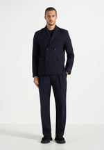 Didier - Double Breasted Wool-Blend Tailored Suit Jacket - Dark Navy